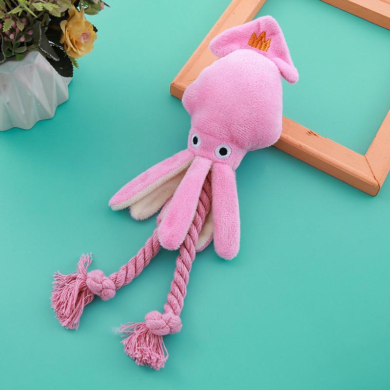 Squeaky Squid Toys For Dog Puppy Chew Toys Dog Teeth Cleaning Pet Toys Octopus Plush Toys Bb Cute Rope Toy Small Dogs Supplies