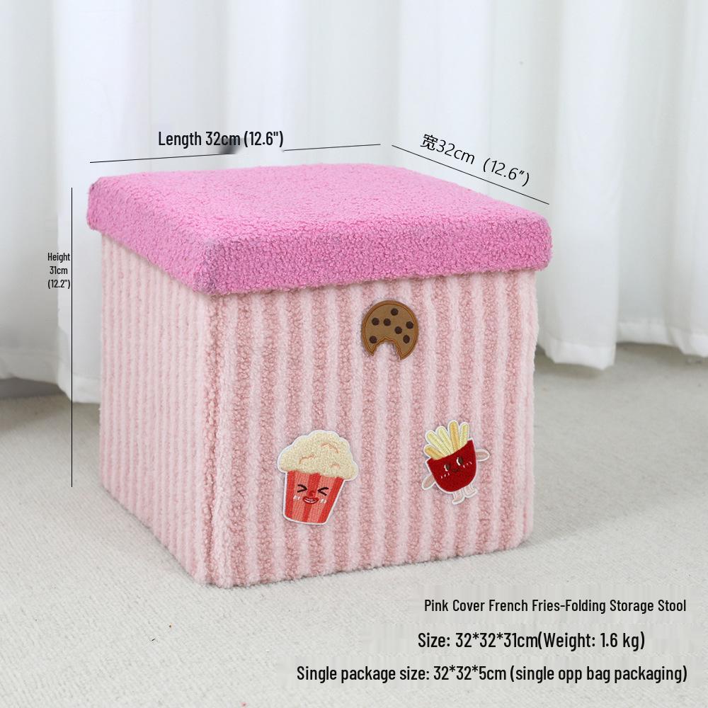 

Cute Burger Storage Stool: Dual-Purpose Seat & Shoe Change Stool with Hidden Storage - Perfect Entryway Solution