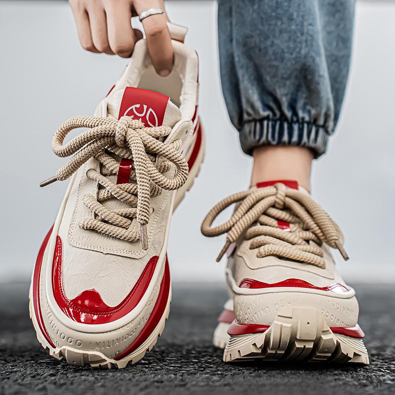 Autumn 22 New Casual Running Trendy Shoes Youth Platform Sports Shoes Wear-resistant Heightening Dad Shoes