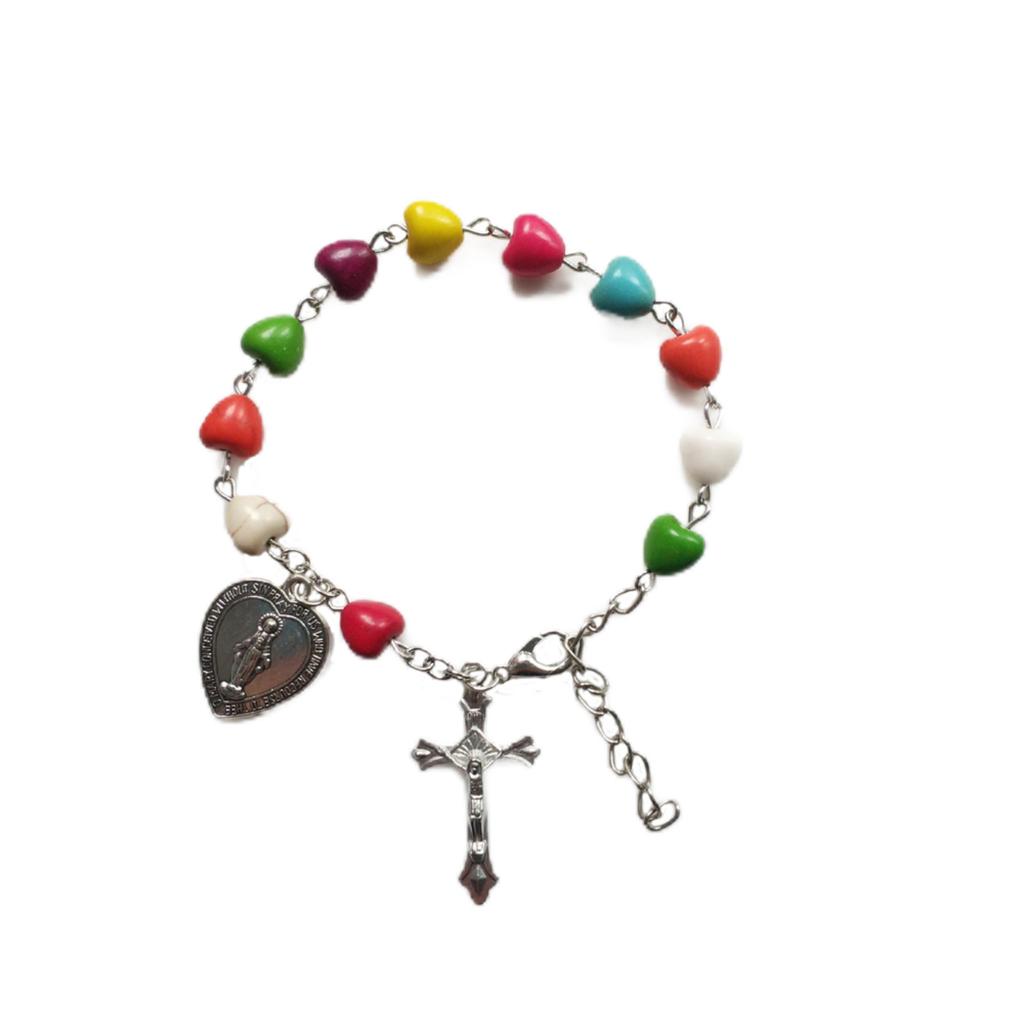 One Decade Auto Rosary Beads Bracelet Love Catholic Christ Color Rosary Gift