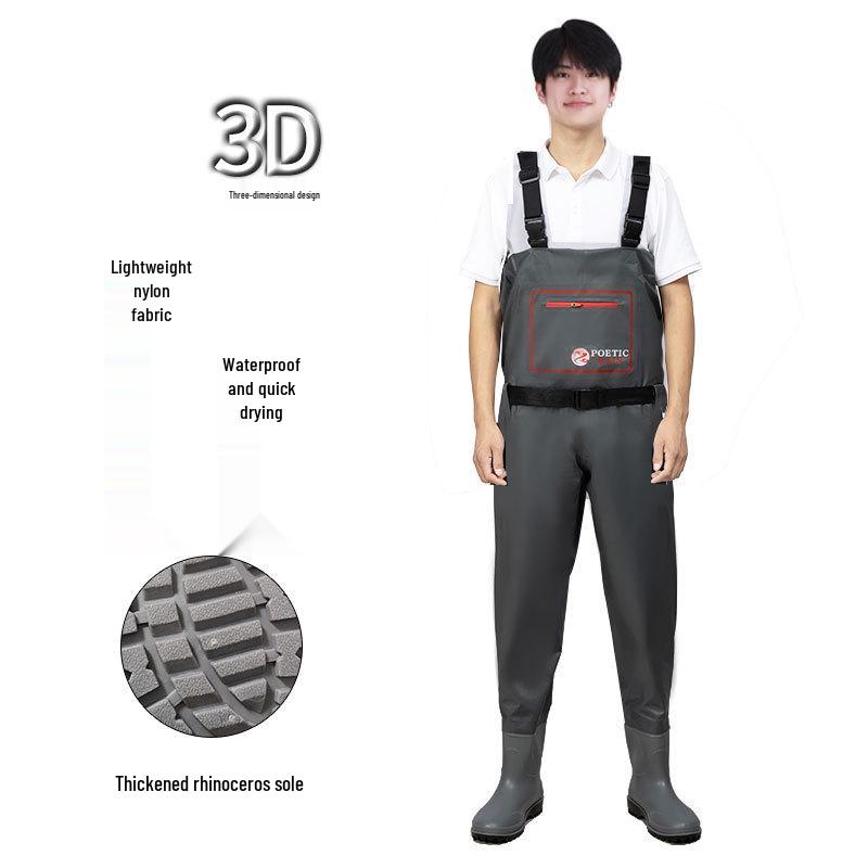 Half-Body Waterproof Fishing Waders with Belt and Boots