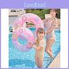 Cute Ins Red Floral Girl Kids Thickened Inflatable Swimming Ring Swim Equipment Armpit Ring