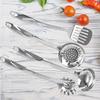IMEEA 5-Piece Kitchen Utensil Set with Stainless Steel Spatula, Turner, Pasta Server, Ladle, and Dishwasher Safe
