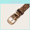 Fashion Womens Pu Leather Belt With Vintage Leopard Print For Casual Daily Wear