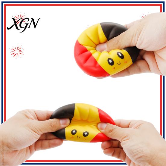 Soft Dumpling Toy 1/6Pcs Cartoon Stress Relief Anti-anxiety Flag Pattern Steamed Bun Squeeze Fidget Hand Relaxation Decompression Gadget Tool