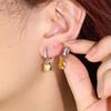 Módní žluté oválné zirkonové visací náušnice pro ženy lesklé geometrické křišťálové zirkonové svatební náušnice luxusní svatební zirkon