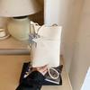 Korean Style Mini Shoulder Bag for Women Minimalist Underarm Crossbody Bucket Bag Pure Color