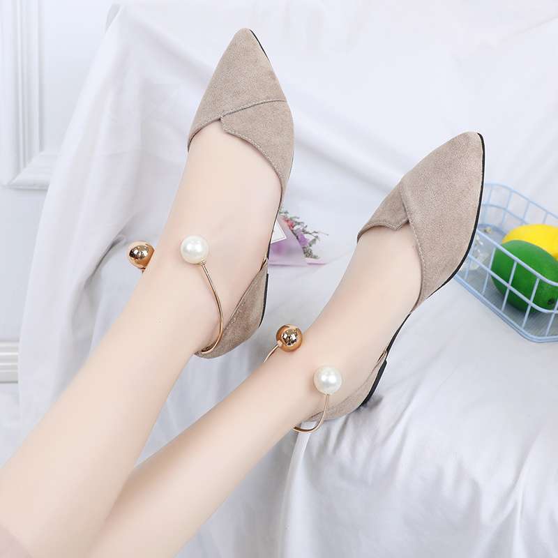 Baotou sandals women's 2025 summer new Korean version versatile hollow one-word buckle single shoes women's pointed flat shoes