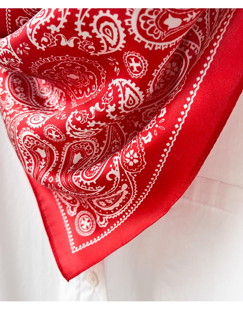 Women S Vintage Black Paisley Silk Square Scarf For Neck Decoration