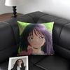 WWaguri KaorukoO Anime Cushion Cover Natural Linen Organic Fabric DoubleSided Printing Sofa Home Decor Gift Pillow Case