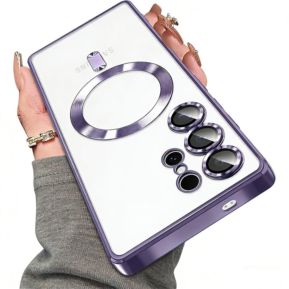 Luxury Plating for Magsafe Magnetic Wireless Charging Case for Samsung Galaxy S26 S25 S24 S23 S22 S21 FE Plus Note20 Ultra Cover