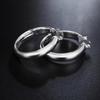 925 Sterling Silver 4CM Smooth Big Circle Hoop Earrings for Women Luxury Fashion Party Wedding Accessories Jewelry
