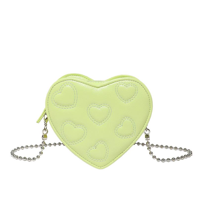 

Wholesale popular niche personality Spice Girl style design sense love bag versatile high sense embroidery thread chain messenger bag зелёный