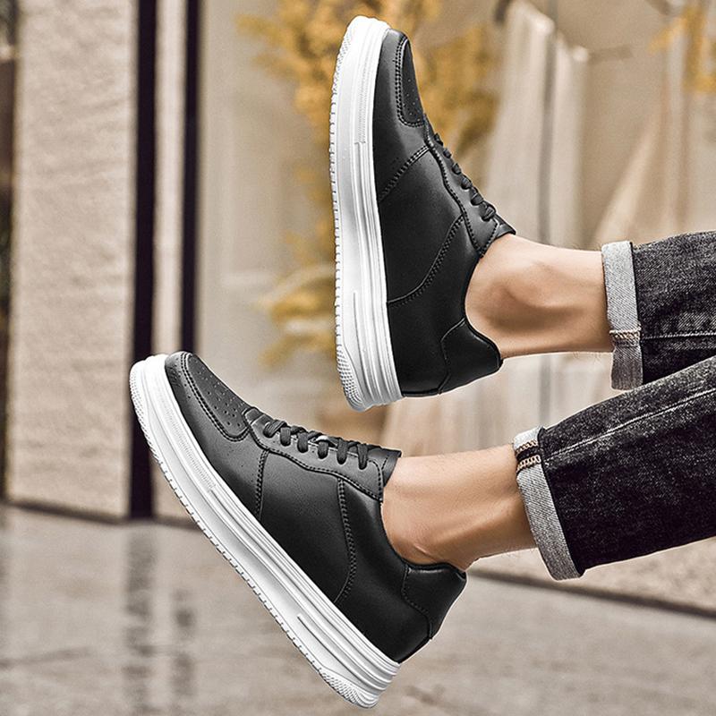 Herren Echtleder Erhöhungsschuhe Versteckte Absätze Bequem Atmungsaktiv Höhenerhöhende Schuhe 4/6/8CM Lässige Sneaker Größe 36-44