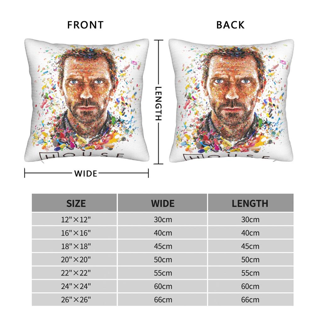 House MD Pills Square Pillow Covers Polyester Living Room Hugh Laurie Cushion Case Cool Decorative Pillowcase 40*40