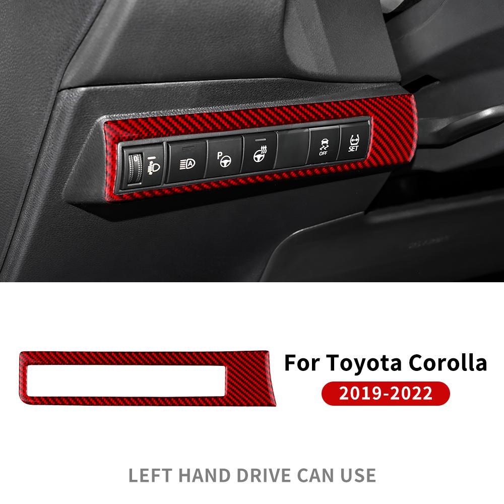Real Soft Carbon Fiber Sticker For Toyota Corolla 2019 2020 2025 2025 2025 2025 Headlight Switch RHD LHD Interior Accessories