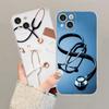 Medical Medicine Stethoscope Phone Case For iPhone 15 14 13 12 Mini 11 Pro XS Max X XR SE 6 7 8 Plus Soft Silicone Cover