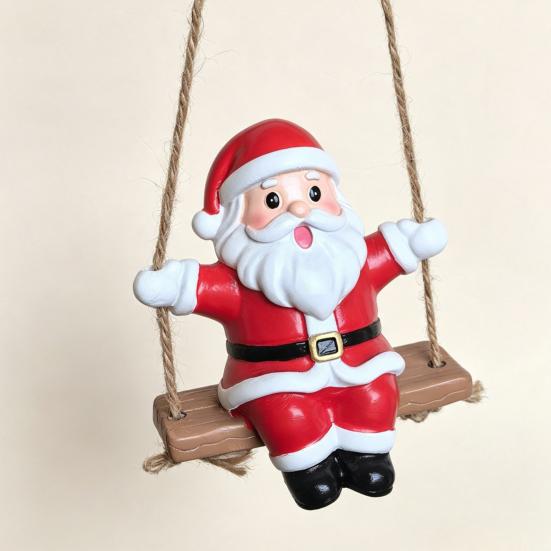 Christmas Hanging Decor Swing Santa Claus Ornament, Resin Tree Decorations Decoration, Seasonal Pendant Home Party Ornament