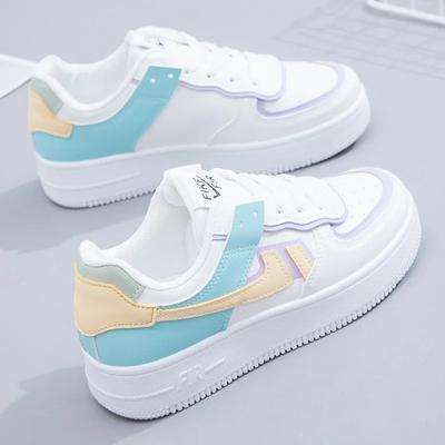 Fashion Of White Women Sneakers White Pink Tennis Lovely Casual Shoes Female Student Blue Low Top Platform Flats Ladies Vulcanize Shoes