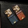 Z Flip7 Retro Leather Hard Shell Phone Case for Samsung Galaxy Z Flip 7 Fe 6 5 4 3 Flip6 Flip5 with Hinge Protective Cover