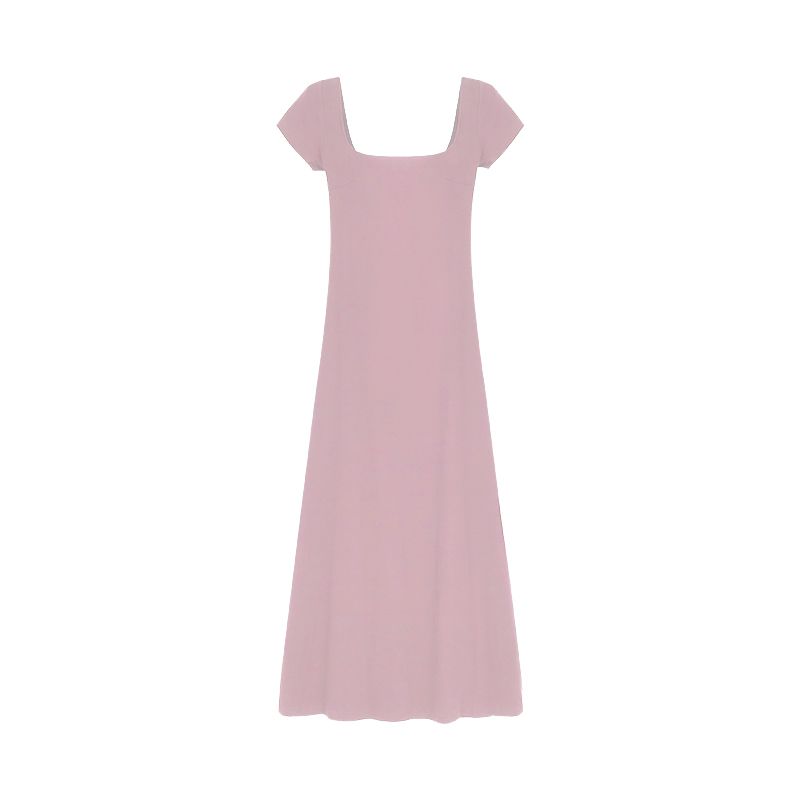 

Dark Blue Silm Summer Niche Temperament Dress Pink XS