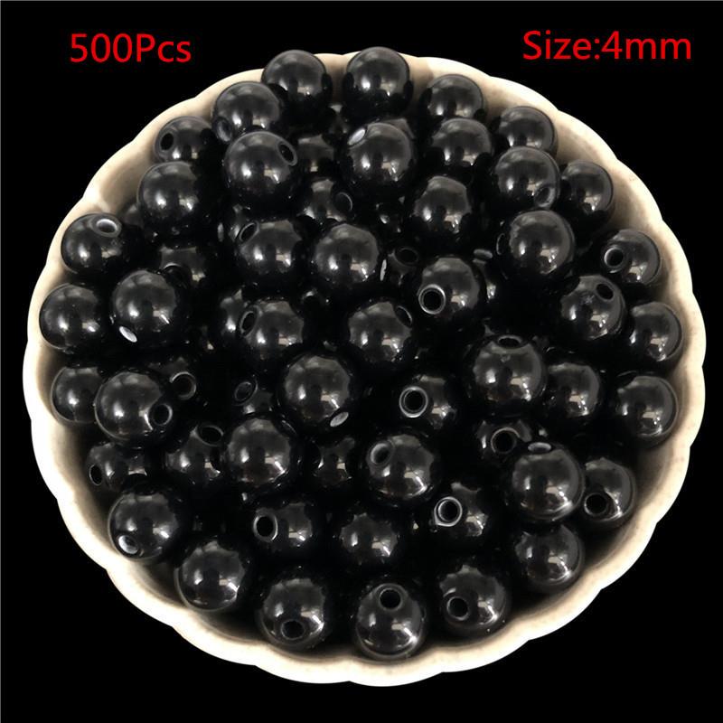 4mm/500 stk Bakte farge hirseperler Glassperler løse perler Kryssperler DIY Materiale Ensfarget risperler DIY perler Håndlagde løse plastperler
