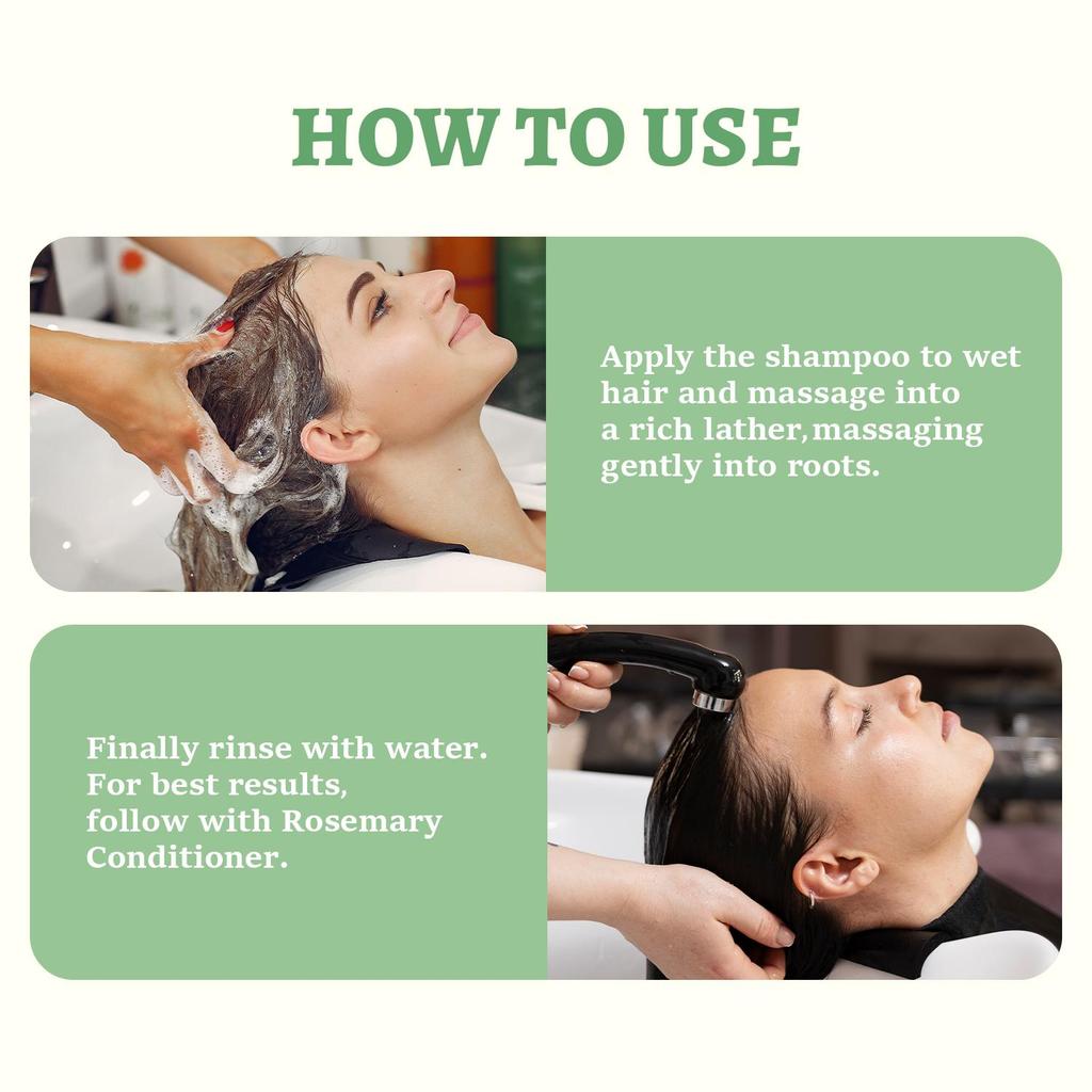 Rosemary Hair Thickening Shampoo: Thickening and Strengthening Formula for Men & Women - with Tea Tree Oil Biotin Mint - For Thinning Fine Hair