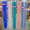 DIY 2M Blue Feathers Boa Ostrich Plumes Shawl 1/2/3/4/6Ply Wedding Drees Decoration Accessory Soft Fluffy Plume For Crafts White Boa