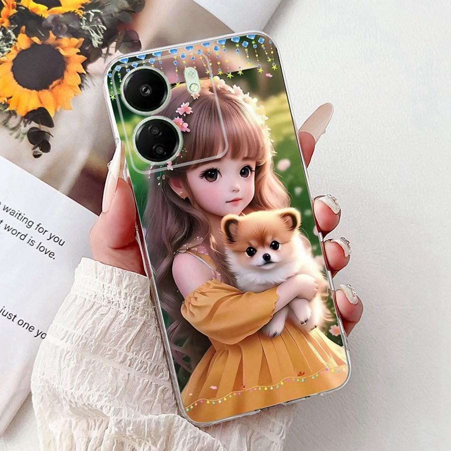 For Xiaomi Poco C65 C 55 C 65 PocoM6 Pro 4G Phone Cover Pretty Girl Cartoons Case Silicone Soft Transparent Bumper Shells 2025
