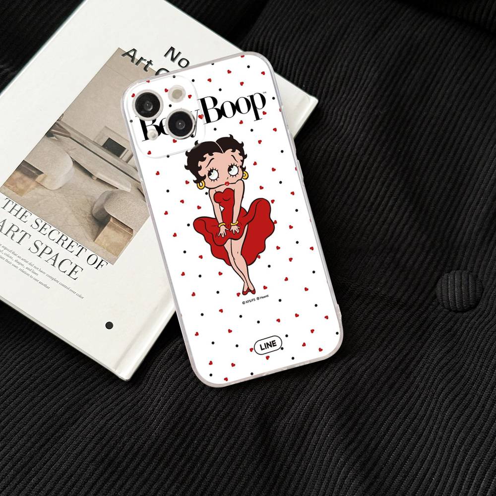 B-Betty-Cute-B-Boop for iPhone 17 16 15 14 13 12 11 Pro Max Plus Transparent Soft TPU Phone Cover