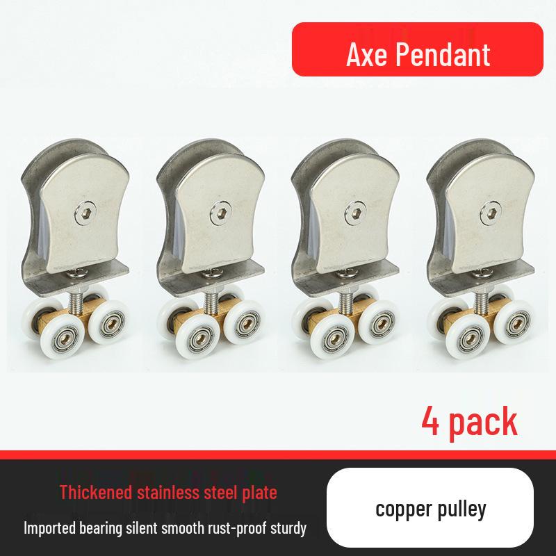 Sliding Shower Door Pulley Wheel Set - Copper Rollers for Glass Doors