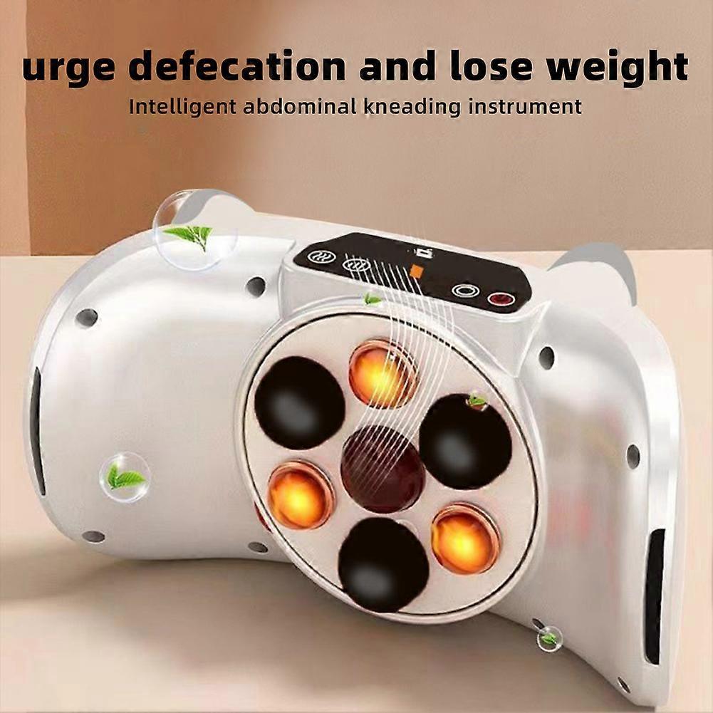 Electric Bian Stone Abdominal Massager, Smart EMS Tummy Belly Massager Belt for Fat Burning & Bloating Relief
