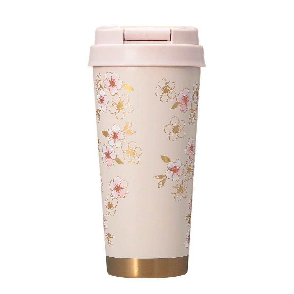 Starbucks Coffee SAKURA2026 Stainless Steel TOGO Bottle Pink Beige & Gold 473ml