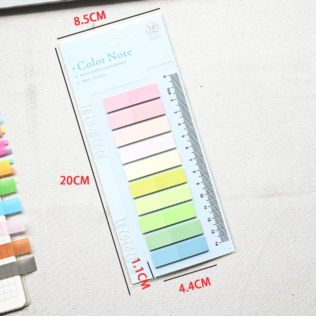 Solid Color Sticky Note Index Label Book Notebook Page Marker Paper Bookmark Tearable Waterproof Stationary Stickers