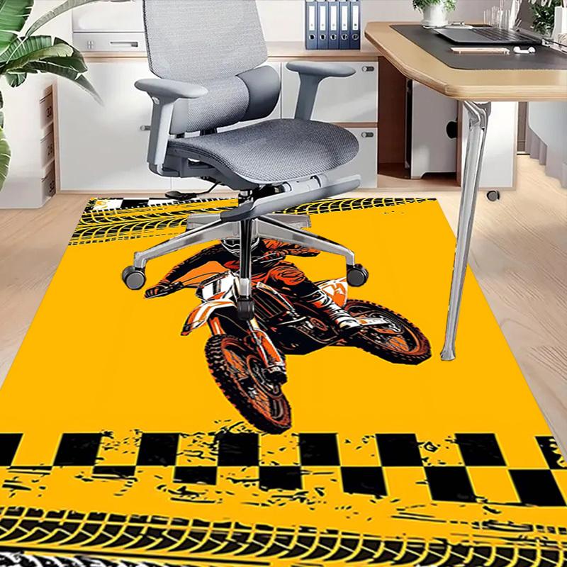 1PC Motocross Dirtbike Non-Slip Floor Carpet Compatible for Office&Living Room&Bedroom&Dining room - Flat-Weave Machine-W304