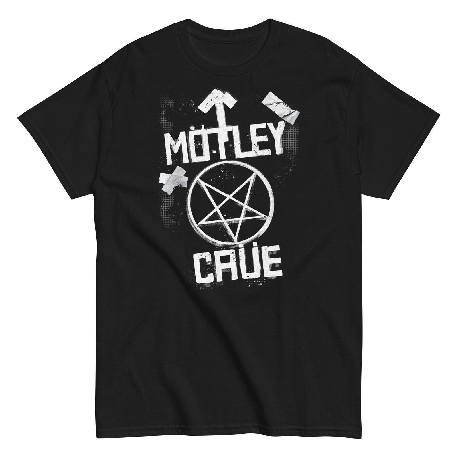 MerchMoment Motley Crue Black and White Logo T-Shirt T-Shirt Black New S