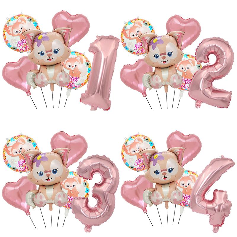 Disney Story  Lina Bell And Stellalou Cartoon Balloons Birthday Decor Baby Shower 32inch Number Foil Balloons Wedding Supplies