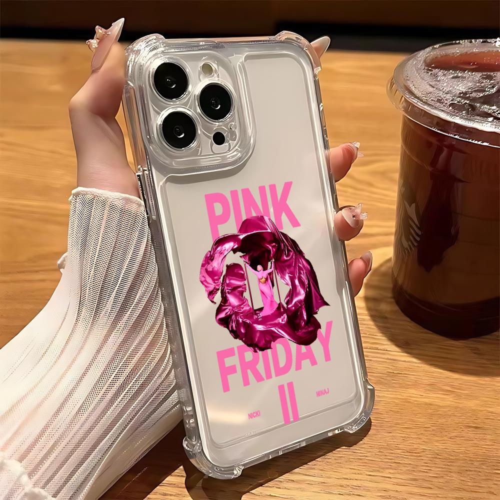 Nicki Minaj Rapper Pink Friday 2 Phone Case For iPhone 16 15 14 13 12 11 Mini Pro Max XR XSMax Plus Anti Fall Transparent Cover