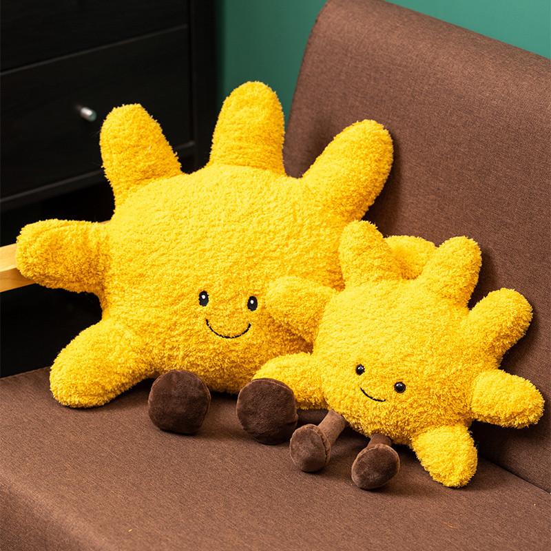 Cartoon Smiley Face Sun Throw Pillow Plush Toy Home Sofa Pillow Cushion Children'S Soothing Doll Activity Gift