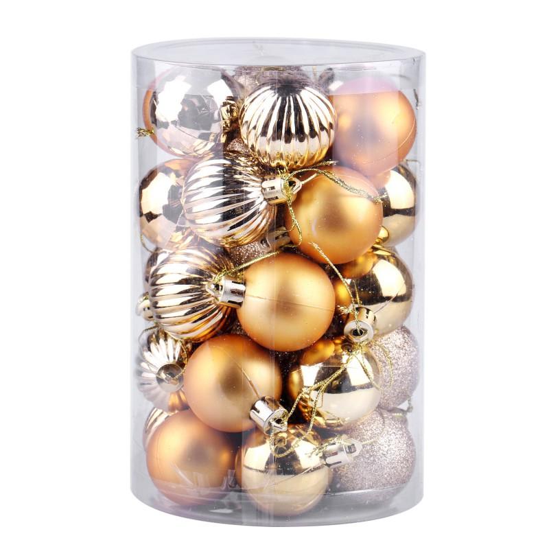 34pcs Christmas Ornament Set 4cm Decorative Baubles Tree Hanging - Assorted Colors Shapes