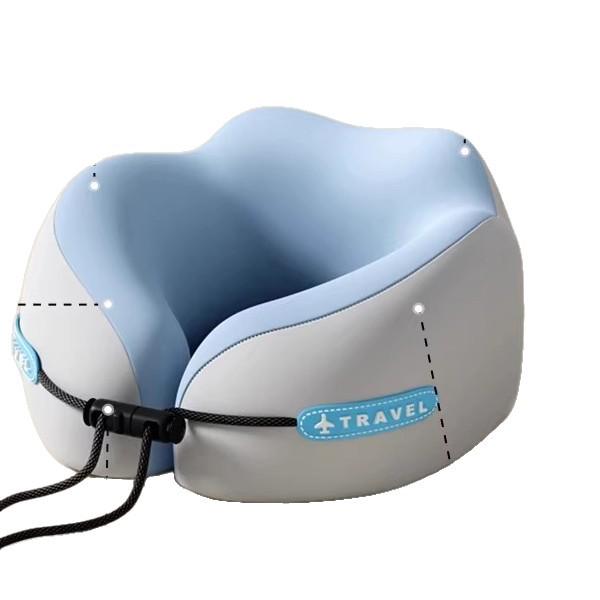 Uçak İçin Taşınabilir Hafızalı Köpük Seyahat Boyun ve Boyun Omuru Yastığı