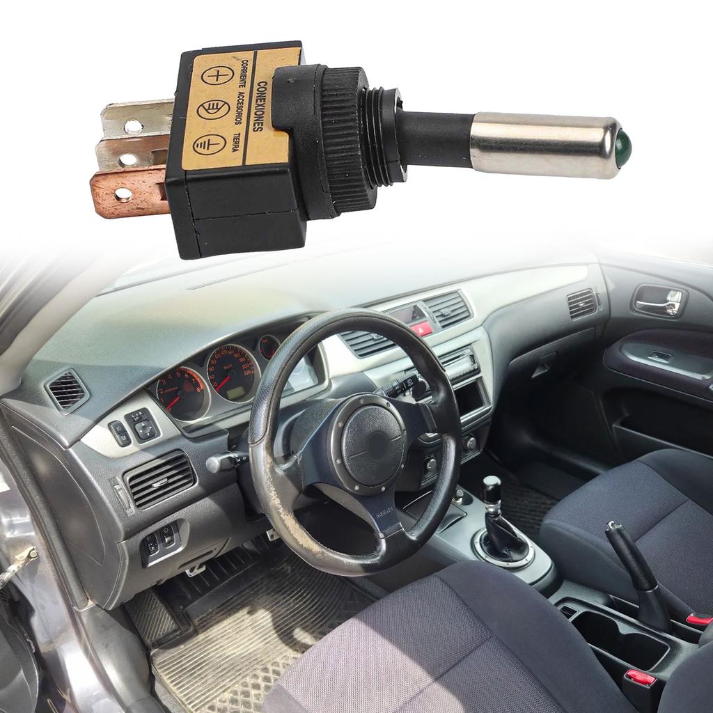 12mm Automotive Toggle Switch 12V 20A SPST ON OFF 2 Position 3 Pin LED Indicator for Car and Marine Panels 2 Pack