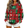 Women's Casual Long Sleeve Pullover Hoodie with Christmas Print for Holiday Occasions
