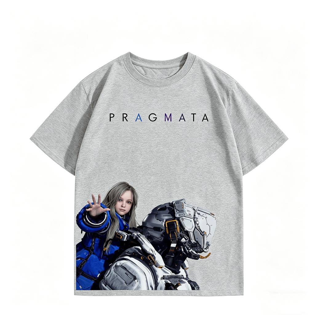 PRAGMATA Hugh Diana Grafik T-Shirt Unisex Unisex Rundhalsausschnitt 100% Baumwolle Kurzarm Y2K Beliebt Oversize Exklusiv 2026 Sommer