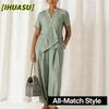 Women's Fashion Casual Summer Spring Short Sleeve V Neck Pants Suits