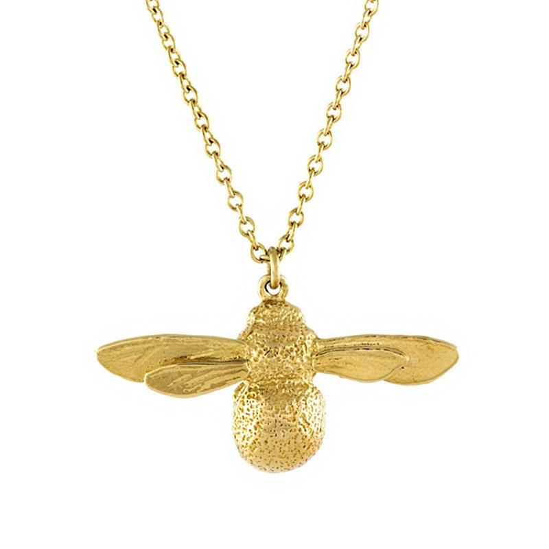 High Quality Hip Hop Fashion Simple Design Copper Golden Bee Women's Pendant Necklace for Commuter Accessories