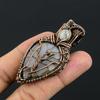 Montana Agate & Rainbow Moonstone Pendant, 999 Copper Wire Wrapped Handmade Brand New Jewelry, Gift For Him Gemstone Pendant For Women