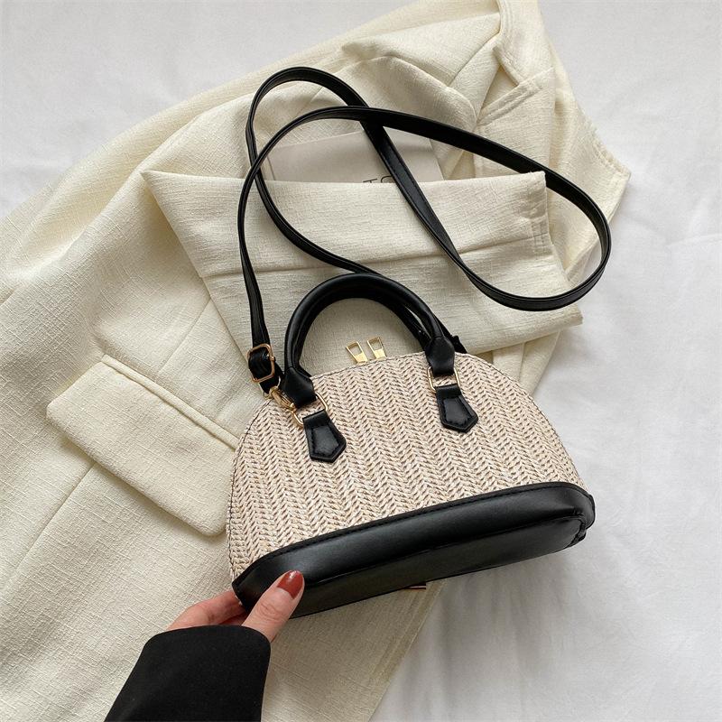 Сумка Женская 2025 Весна Новая Корейская Версия Модная Плетеная Портативная Сумка-Ракушка Простая Повседневная На Плечо Кроссбоди Женская