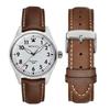 Watch Strap 20mm Watch Replacement Strap Vintage Watch Band Genuine Leather Adjustment Tool and Spring Bar Included [WOCCI] (Dark Brown/Contrast
