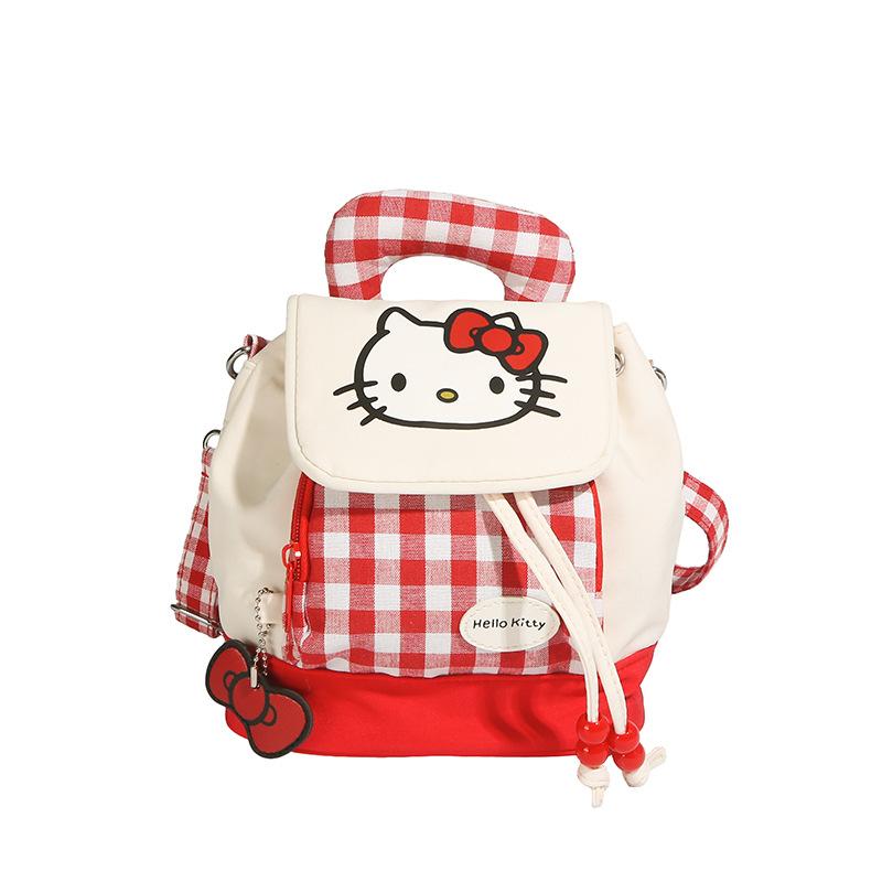 Cute Cat Children S Bag Plaid Multi-Purpose Small Backpack Foreign Style Girls Kindergarten Schoolbag Cartoon Backpack